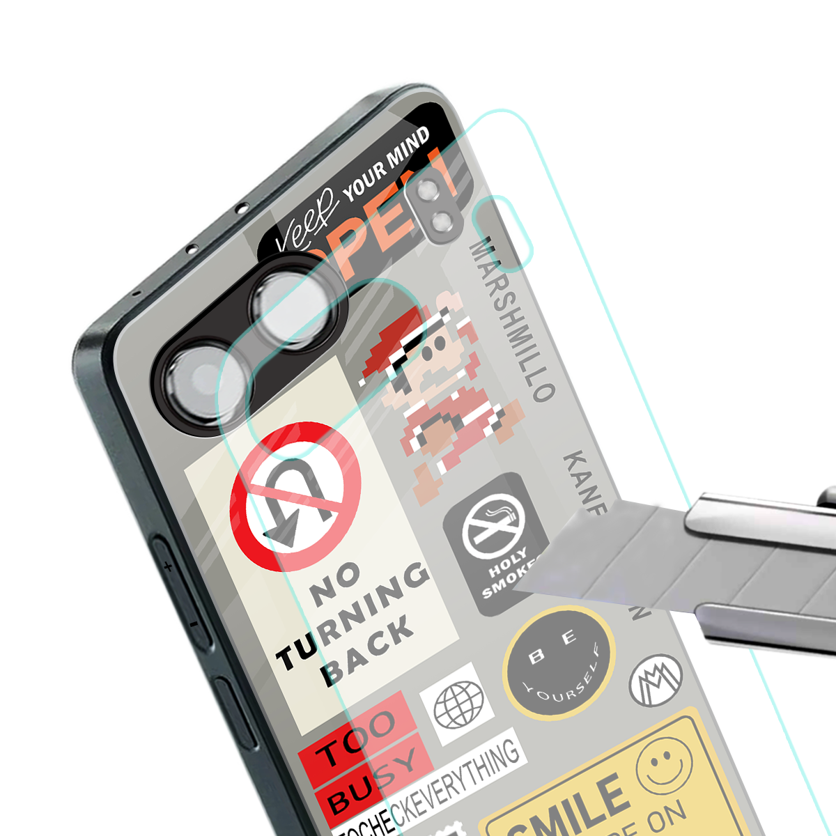 keep your mind open back phone cover | glass case for oneplus nord 4