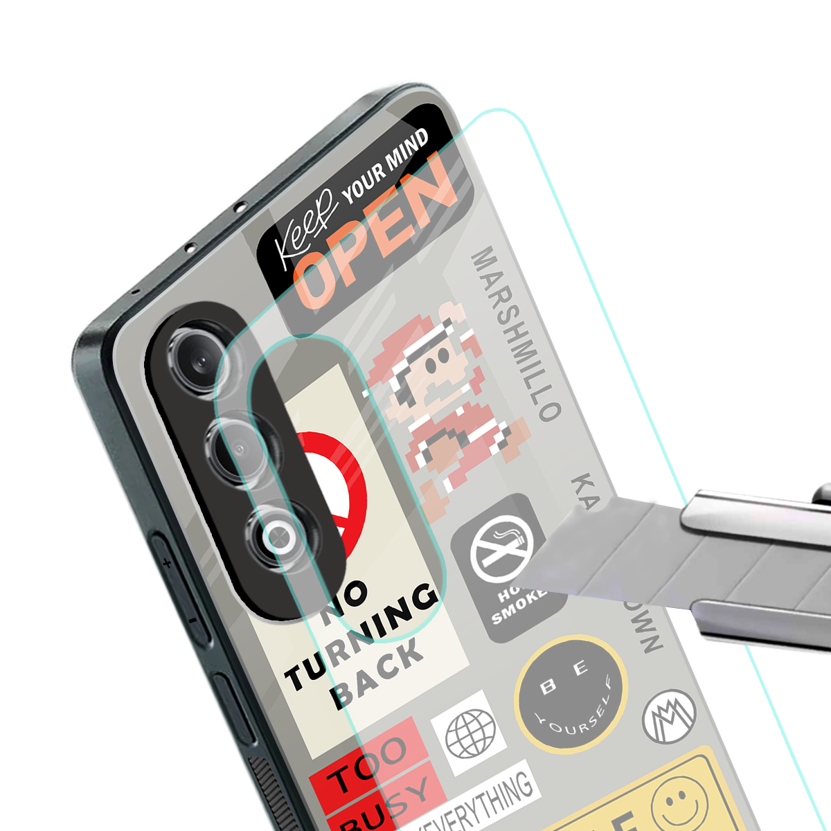 keep your mind open back phone cover | glass case for oneplus nord ce 4