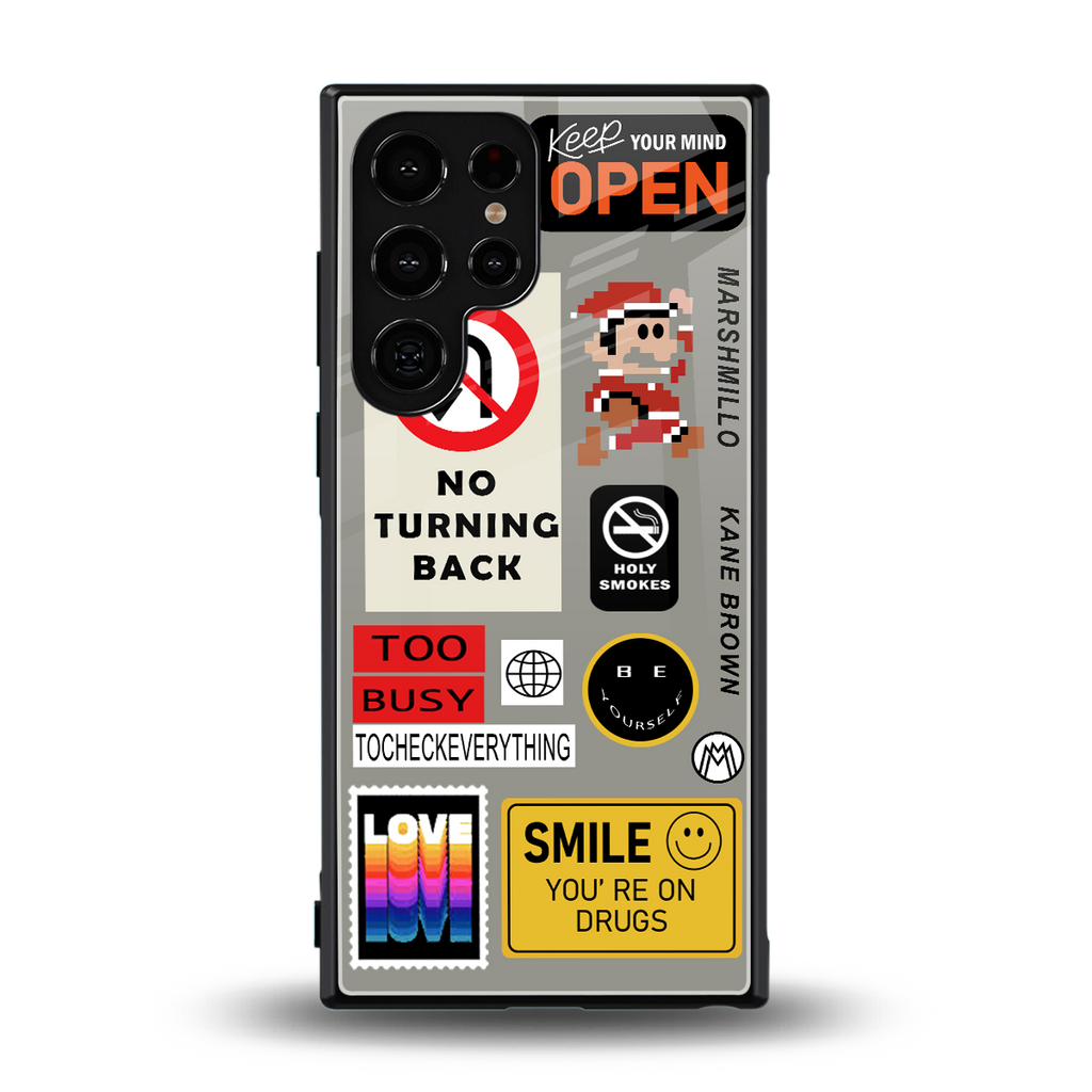keep your mind open back phone cover | glass case for samsung galaxy s24 ultra