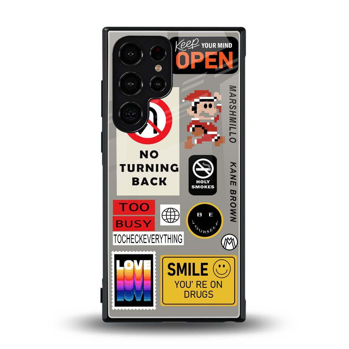 keep your mind open back phone cover | glass case for samsung galaxy s23 ultra