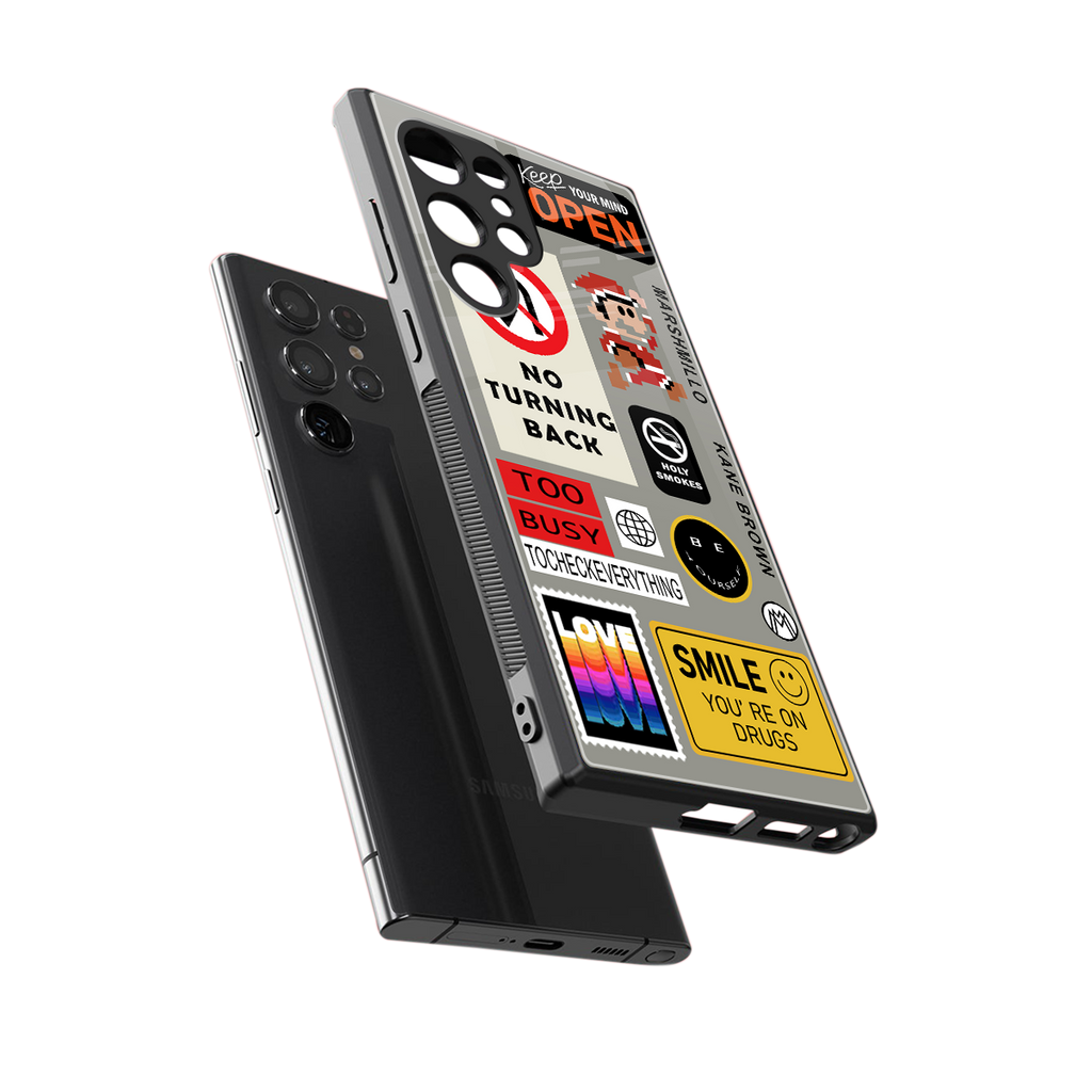 keep your mind open back phone cover | glass case for samsung galaxy s23 ultra