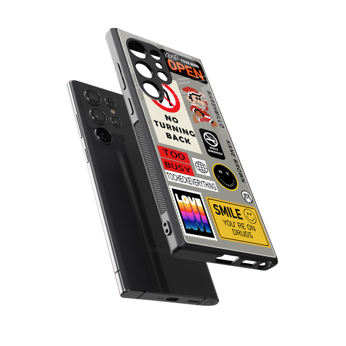 keep your mind open back phone cover | glass case for samsung galaxy s23 ultra