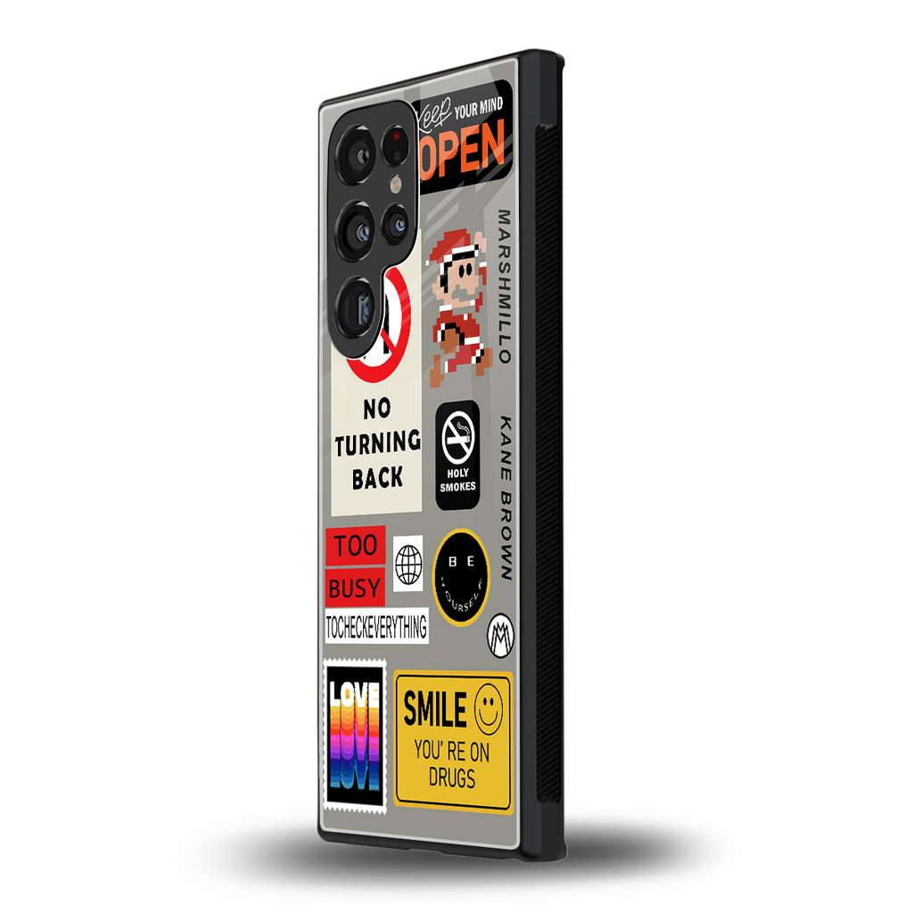 keep your mind open back phone cover | glass case for samsung galaxy s23 ultra