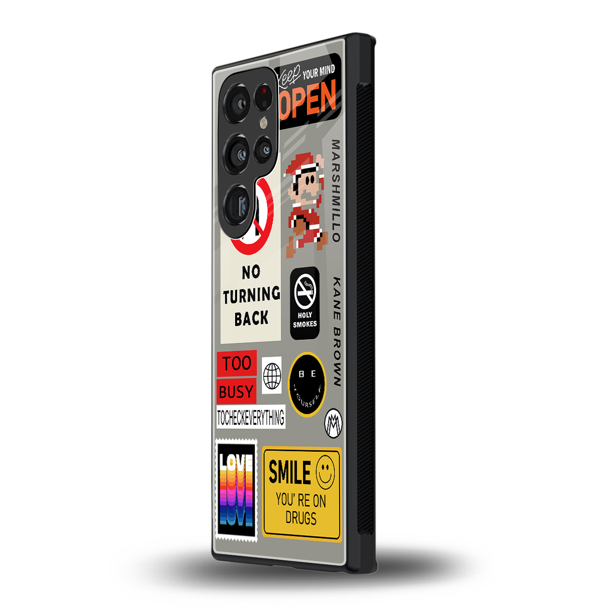 keep your mind open back phone cover | glass case for samsung galaxy s23 ultra