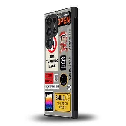 keep your mind open back phone cover | glass case for samsung galaxy s23 ultra