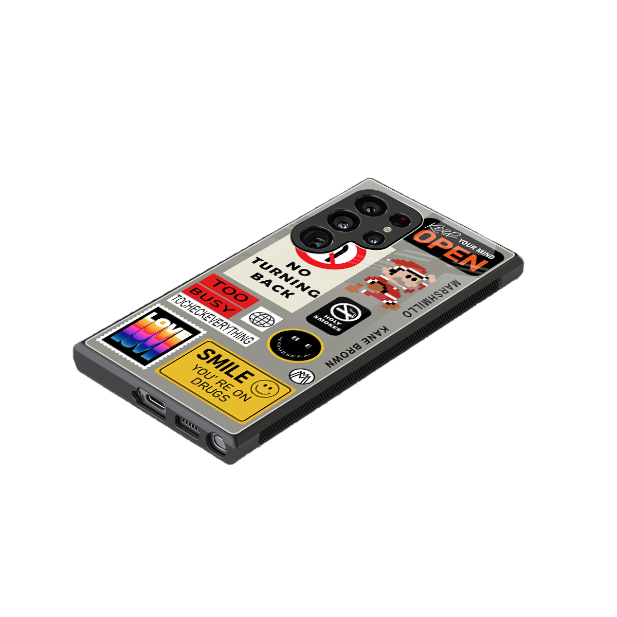 keep your mind open back phone cover | glass case for samsung galaxy s23 ultra