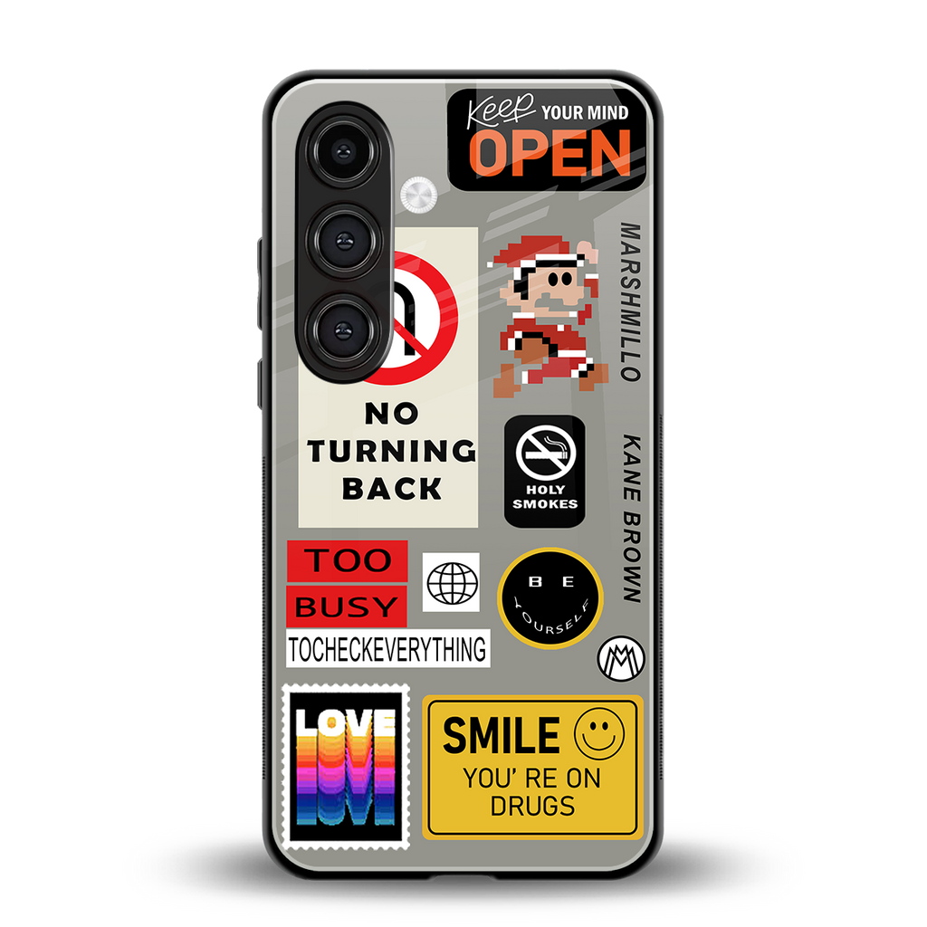 keep your mind open back phone cover | glass case for samsung galaxy s25 plus