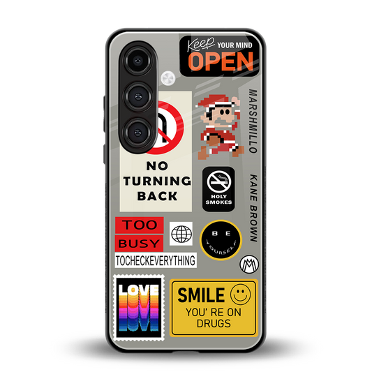 keep your mind open back phone cover | glass case for samsung galaxy s24 fe