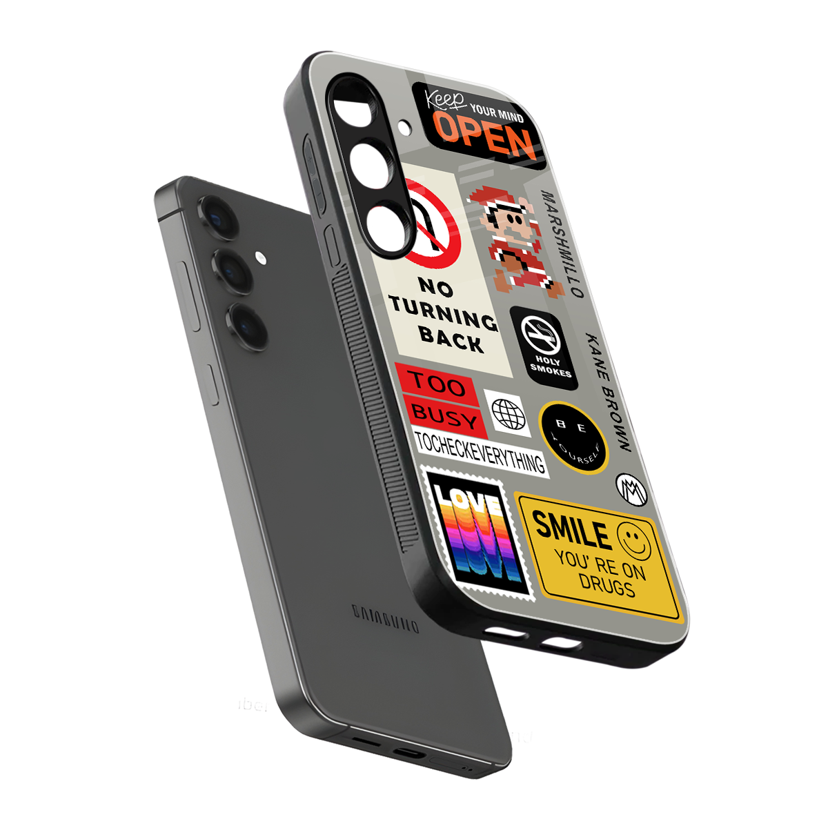 keep your mind open back phone cover | glass case for samsung galaxy s24 plus