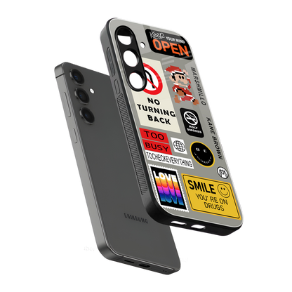 keep your mind open back phone cover | glass case for samsung galaxy s23 plus