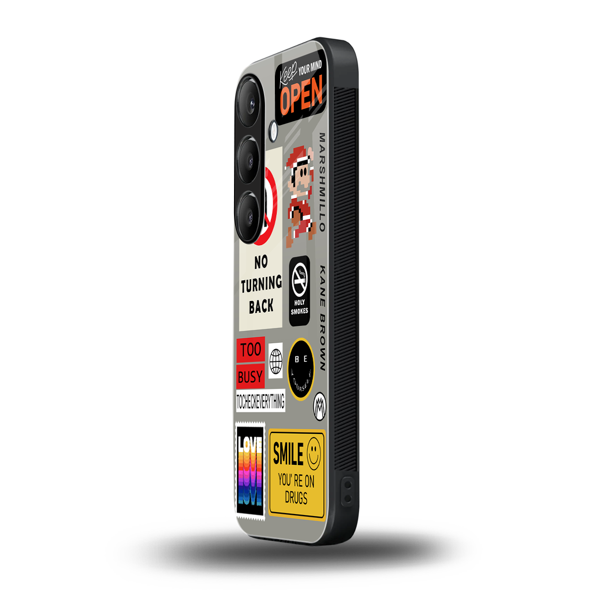 keep your mind open back phone cover | glass case for samsung galaxy s23 plus