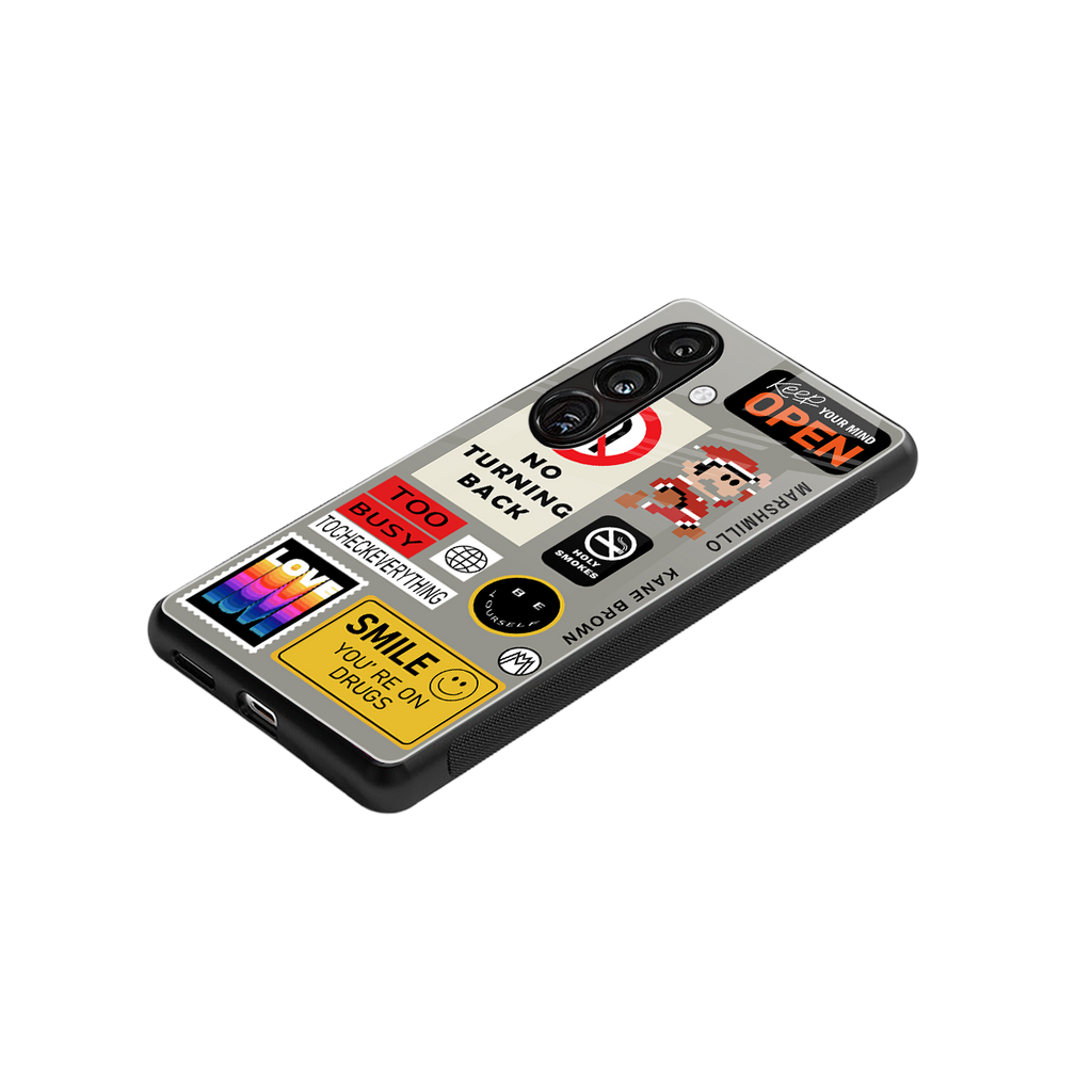 keep your mind open back phone cover | glass case for samsung galaxy s24 fe