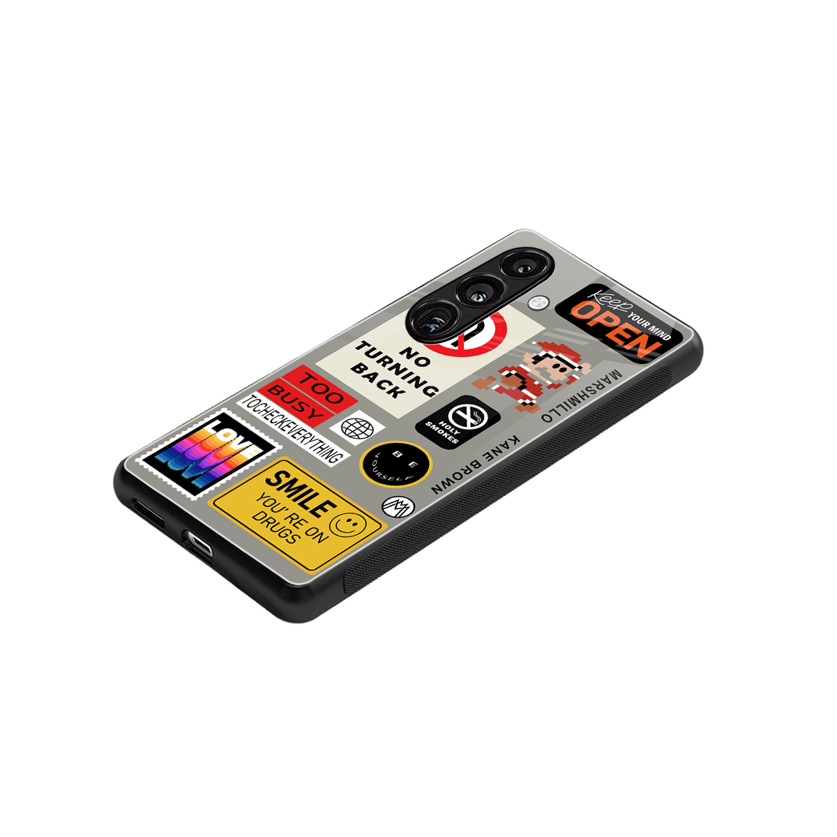 keep your mind open back phone cover | glass case for samsung galaxy s23 plus