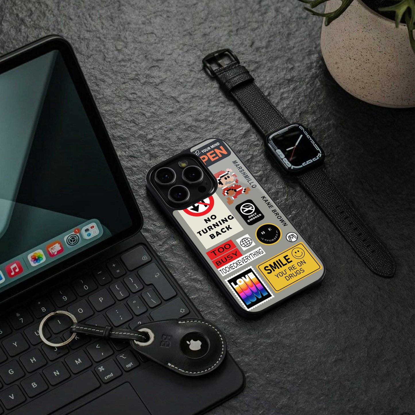 keep your mind open back phone cover | glass case for samsung galaxy s23 ultra