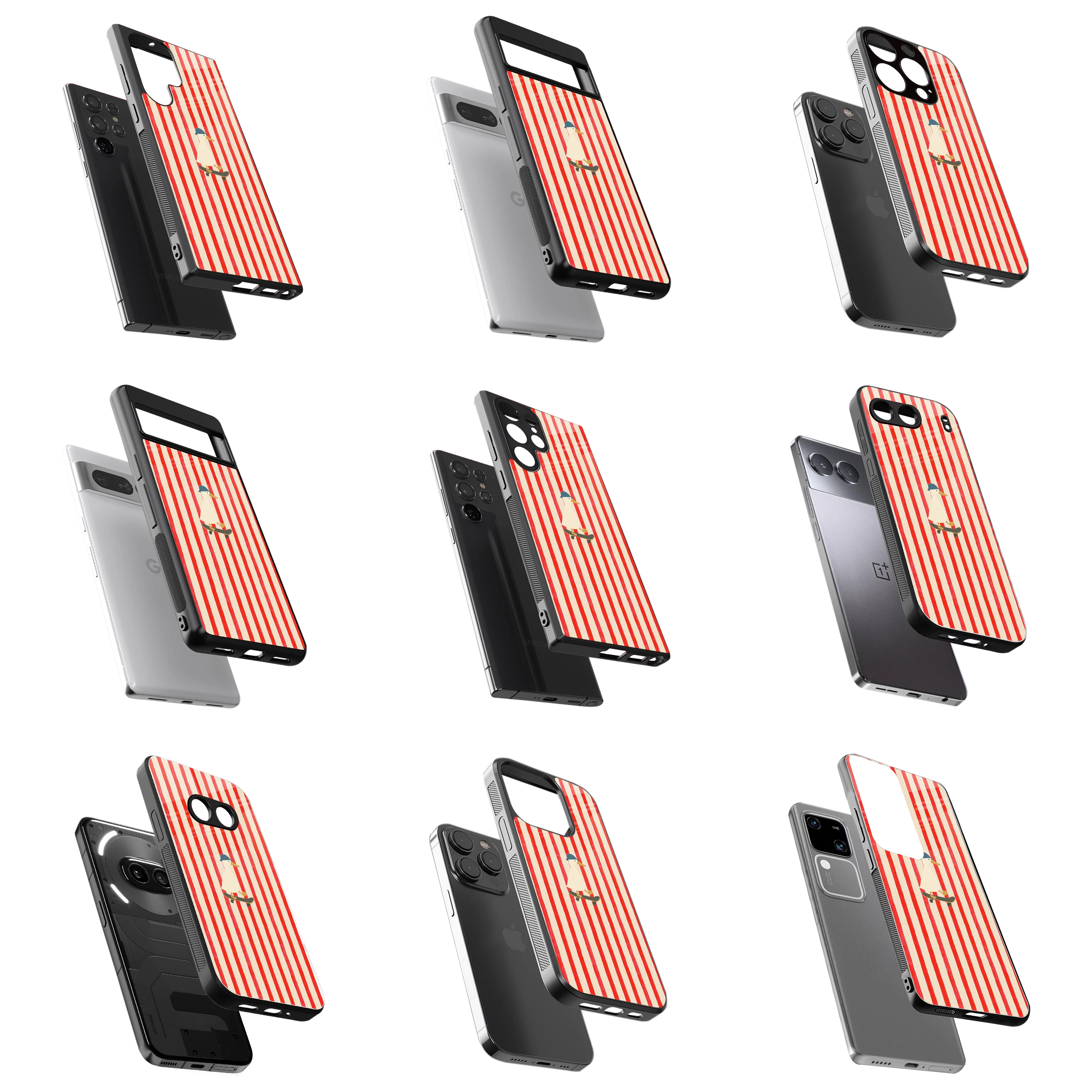 Durable Glass Back Mobile Case for iPhone, Samsung, OnePlus, Google Pixel, Redmi, Vivo, Oppo
