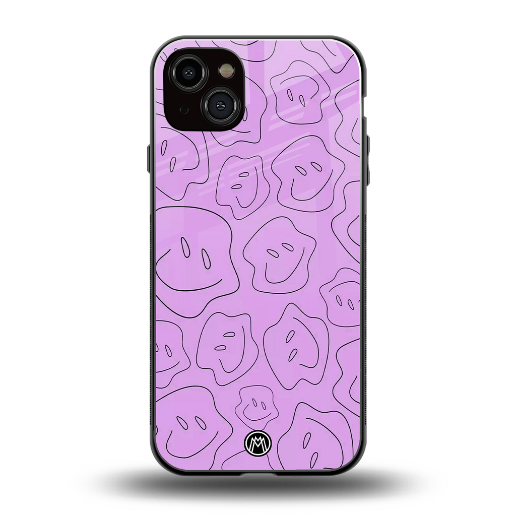 kinda sad kinda happy back phone cover | glass case for iphone 15 plus