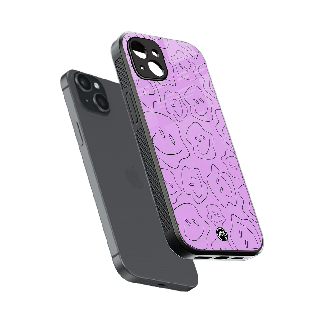 kinda sad kinda happy back phone cover | glass case for iphone 14 plus