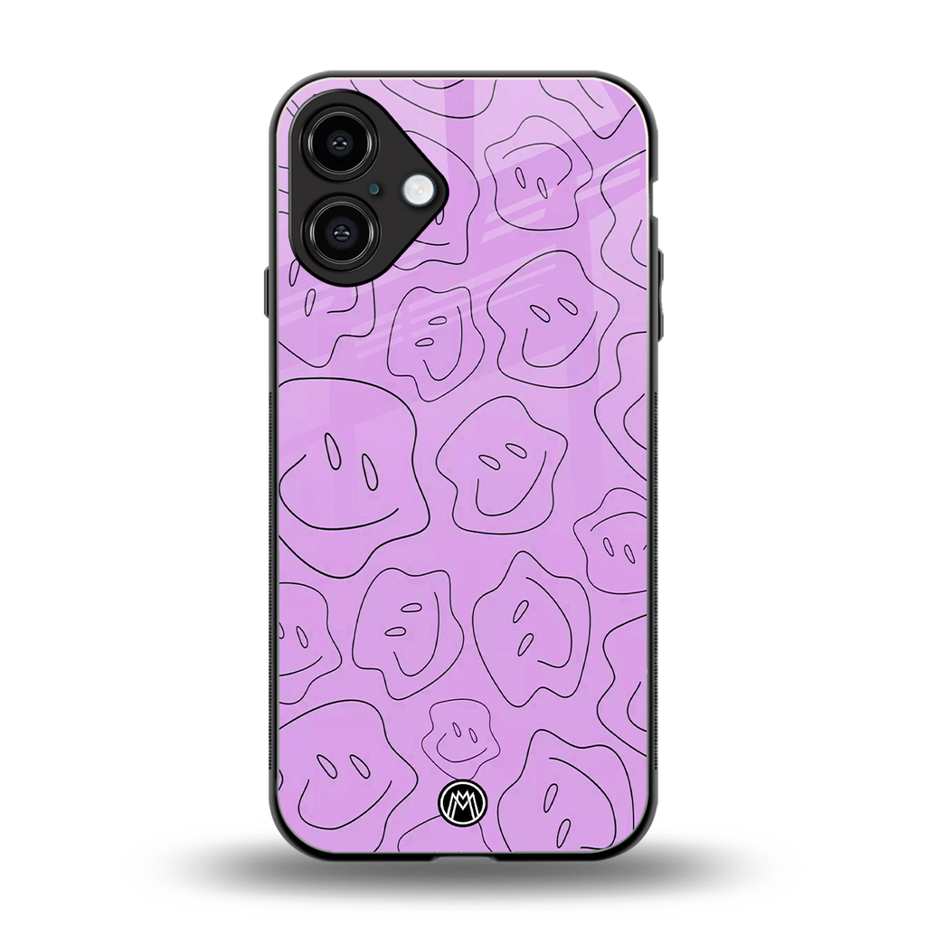 kinda sad kinda happy back phone cover | glass case for iphone 16 plus