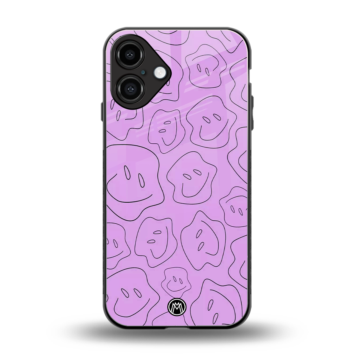 kinda sad kinda happy back phone cover | glass case for iphone 16 plus