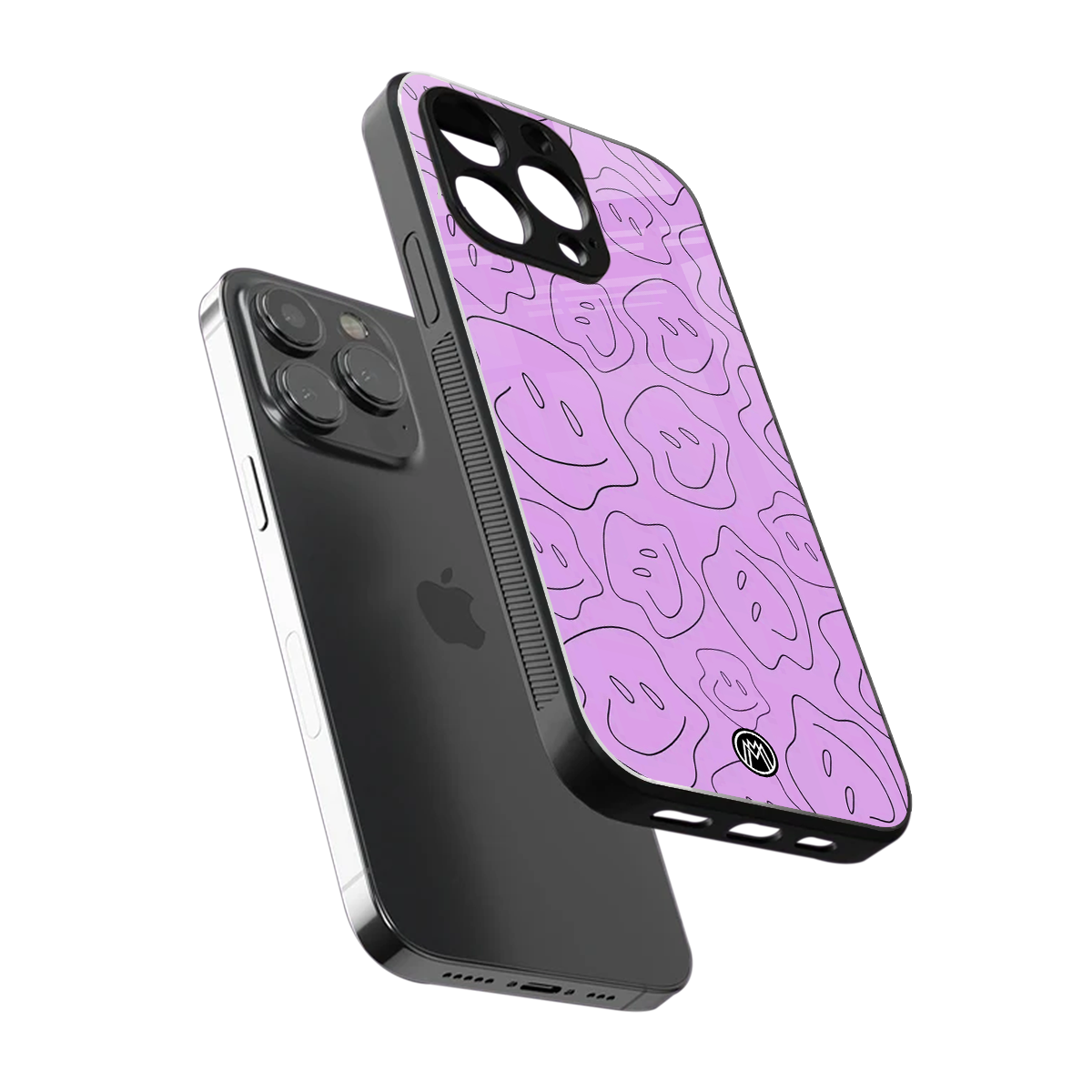 kinda sad kinda happy back phone cover | glass case for iphone 16 pro max
