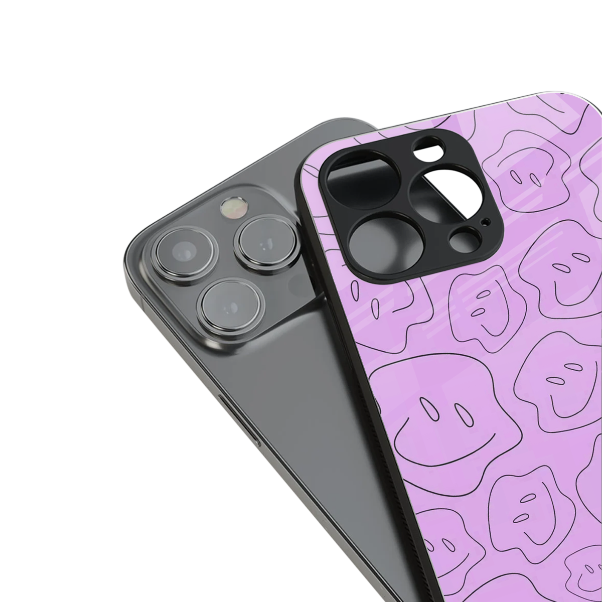 kinda sad kinda happy back phone cover | glass case for iphone 13 mini