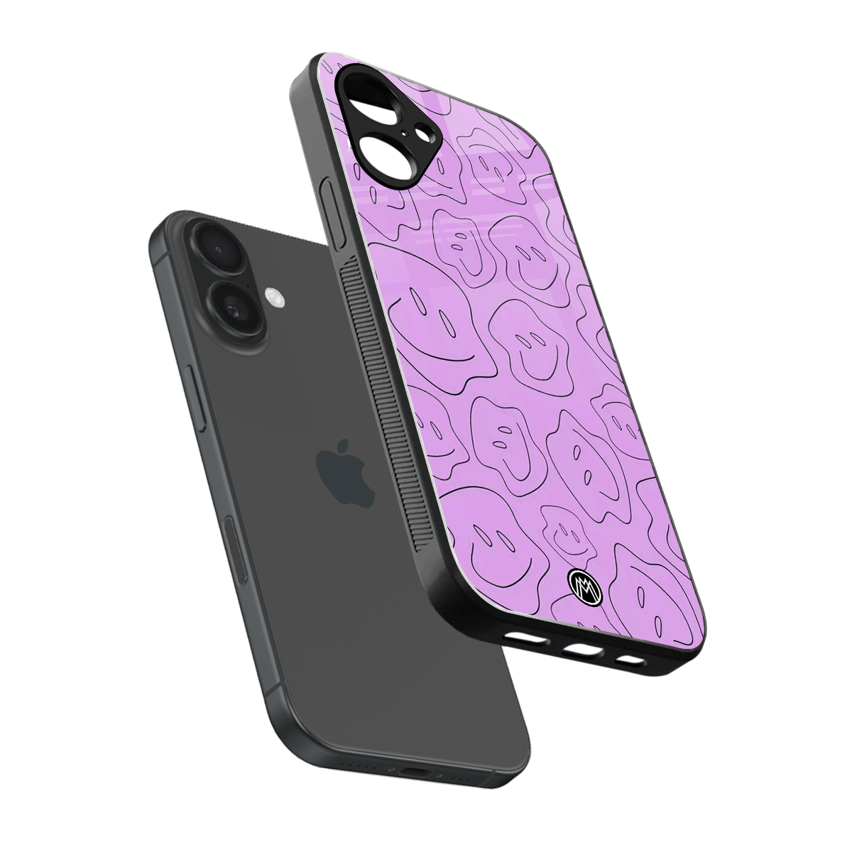 kinda sad kinda happy back phone cover | glass case for iphone 16