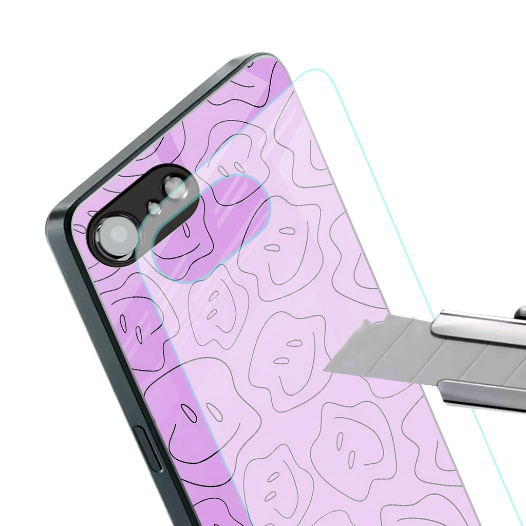 kinda sad kinda happy back phone cover | glass case for iphone 16e