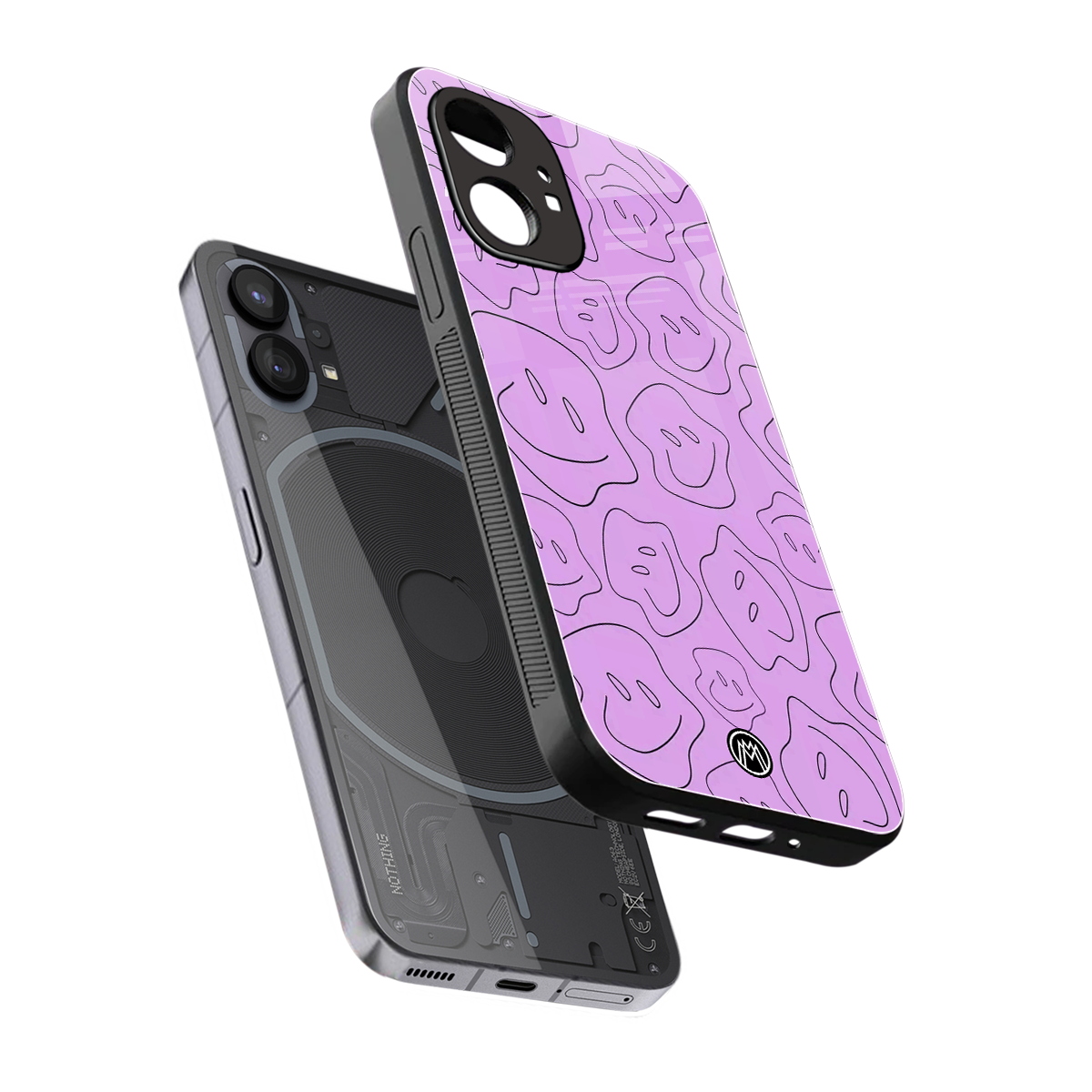 kinda sad kinda happy back phone cover | glass case for nothing phone 1