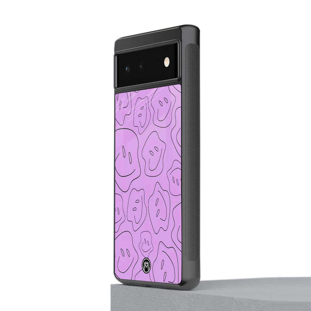 kinda sad kinda happy back phone cover | glass case for google pixel 6