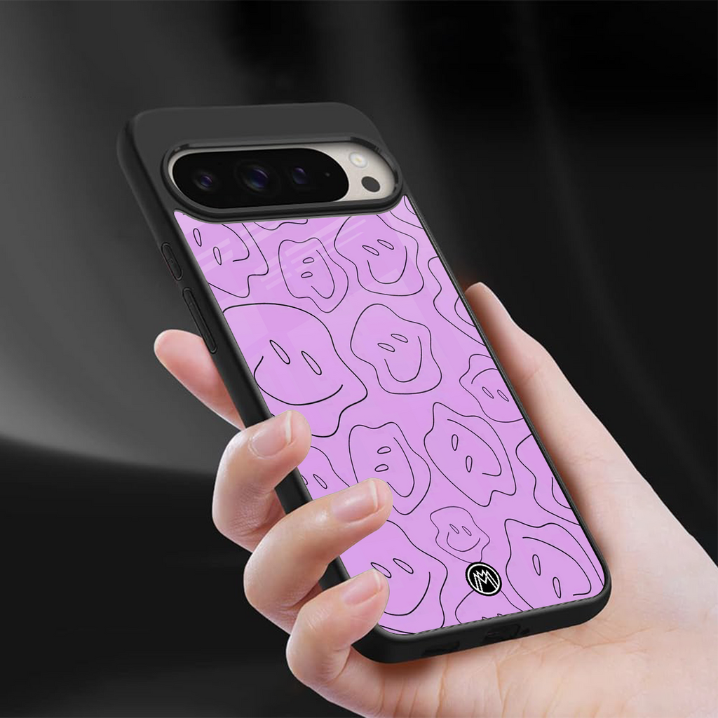 kinda sad kinda happy back phone cover | glass case for google pixel 9 pro