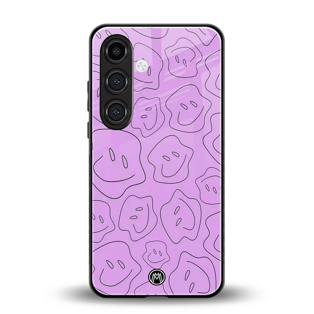 kinda sad kinda happy back phone cover | glass case for samsung galaxy s24 fe