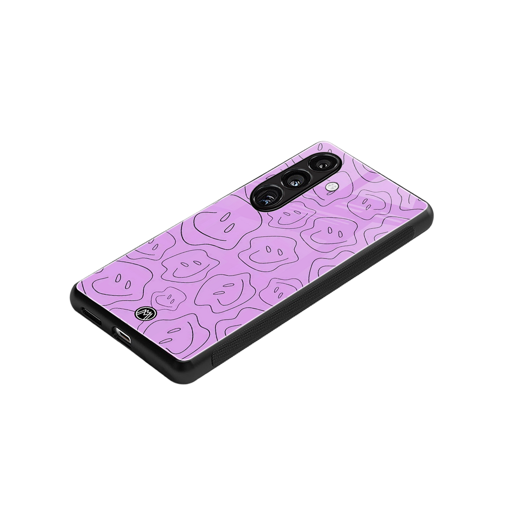 kinda sad kinda happy back phone cover | glass case for samsung galaxy s24 plus
