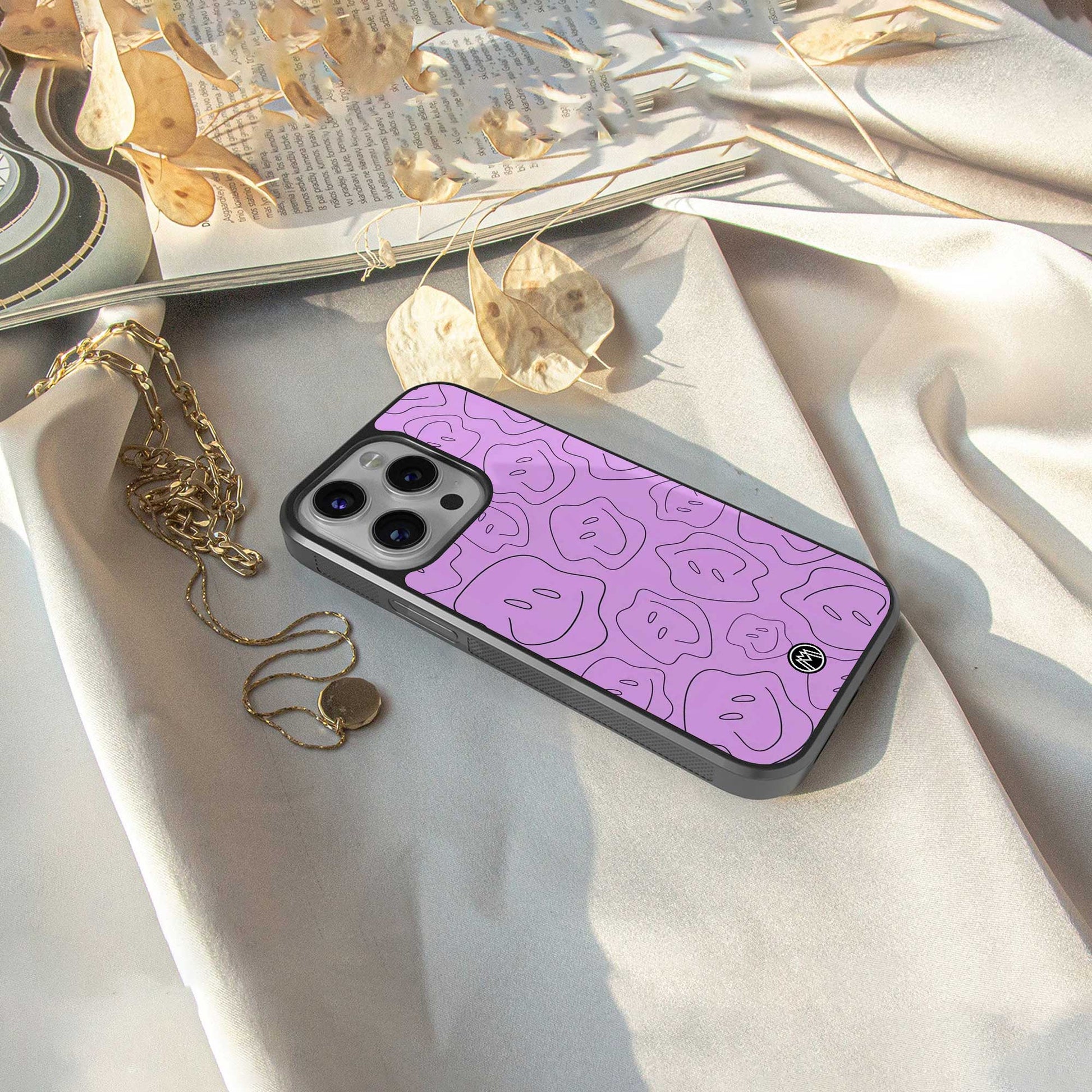 kinda sad kinda happy back phone cover | glass case for iphone 13 mini