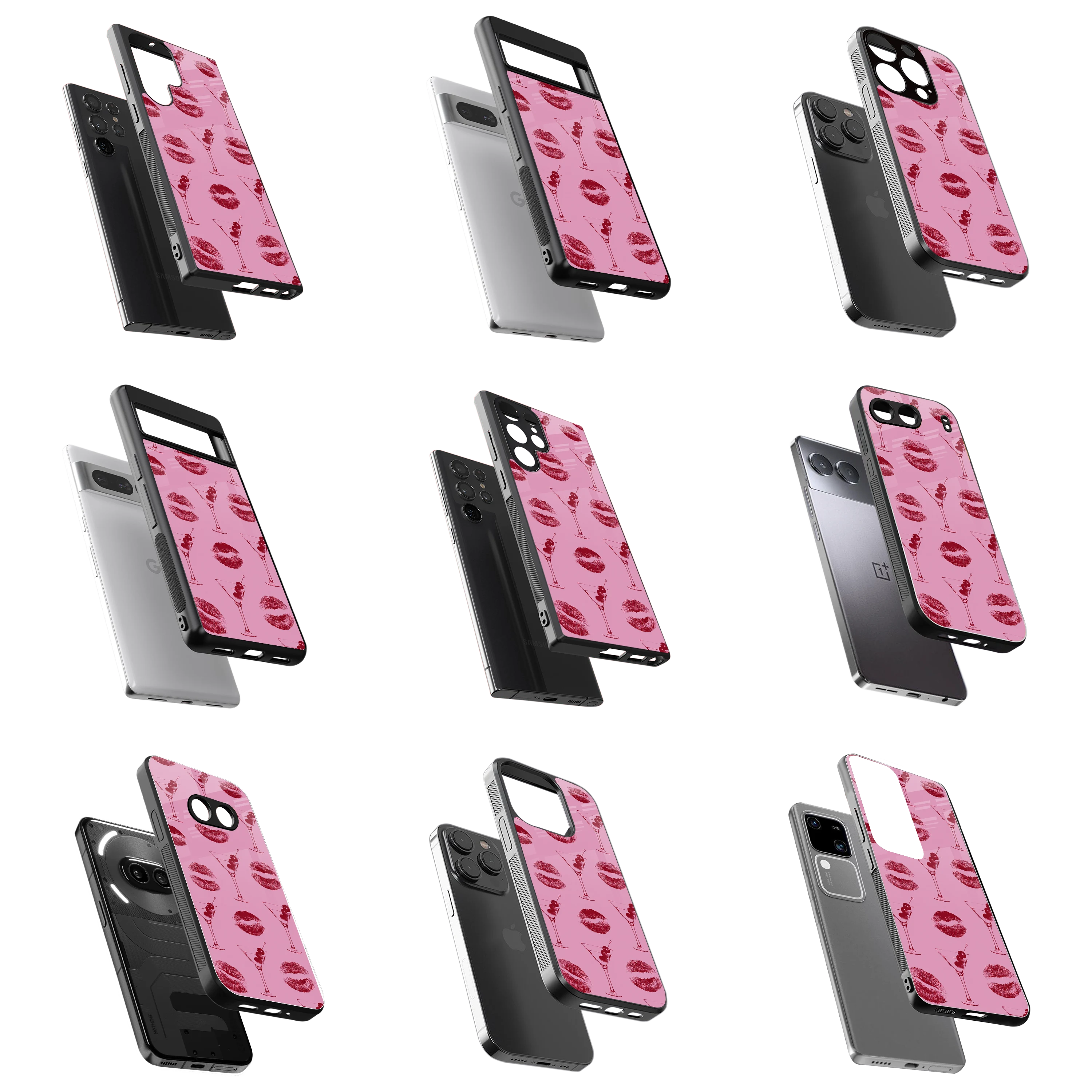 Durable Glass Back Mobile Case for iPhone, Samsung, OnePlus, Google Pixel, Redmi, Vivo, Oppo