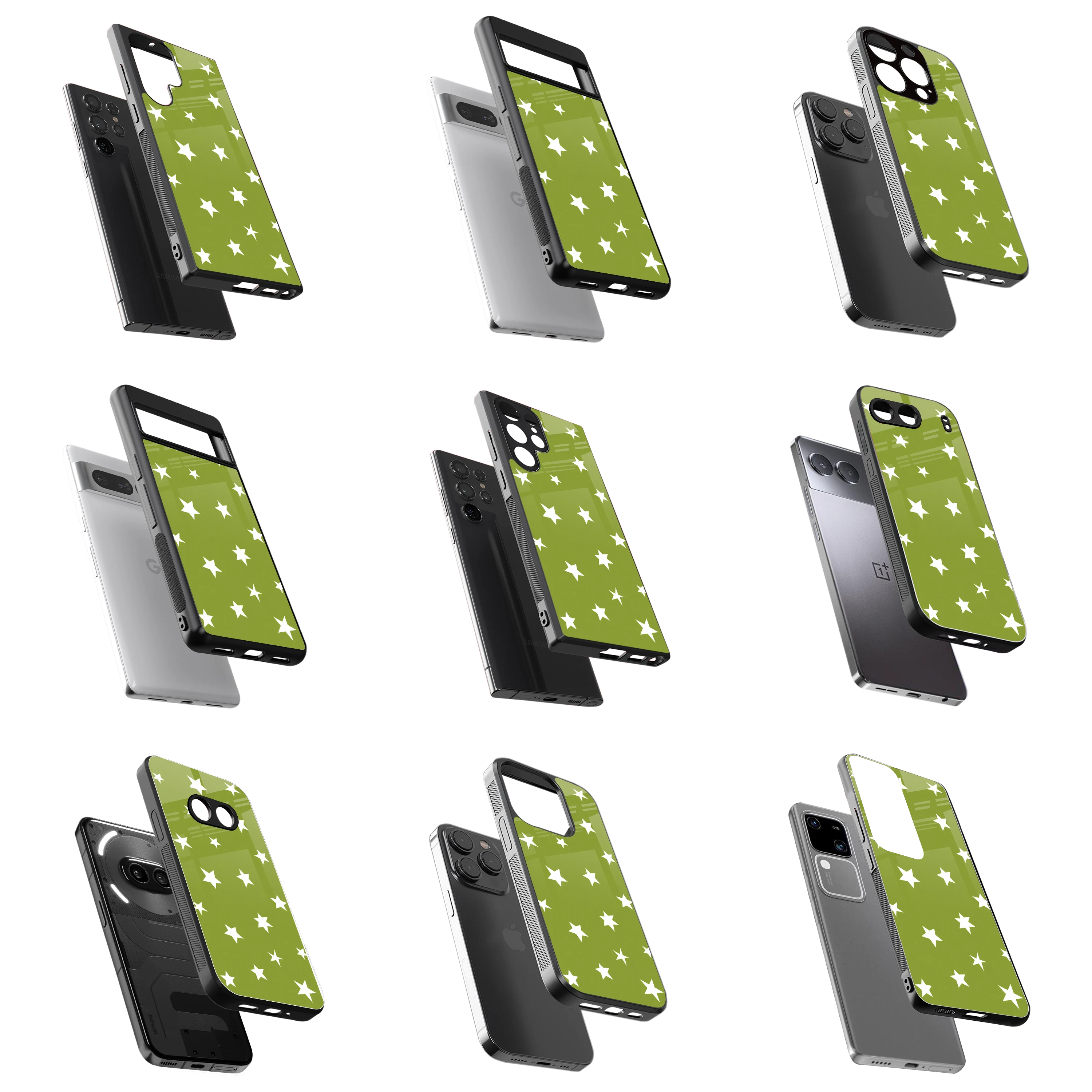 Durable Glass Back Mobile Case for iPhone, Samsung, OnePlus, Google Pixel, Redmi, Vivo, Oppo