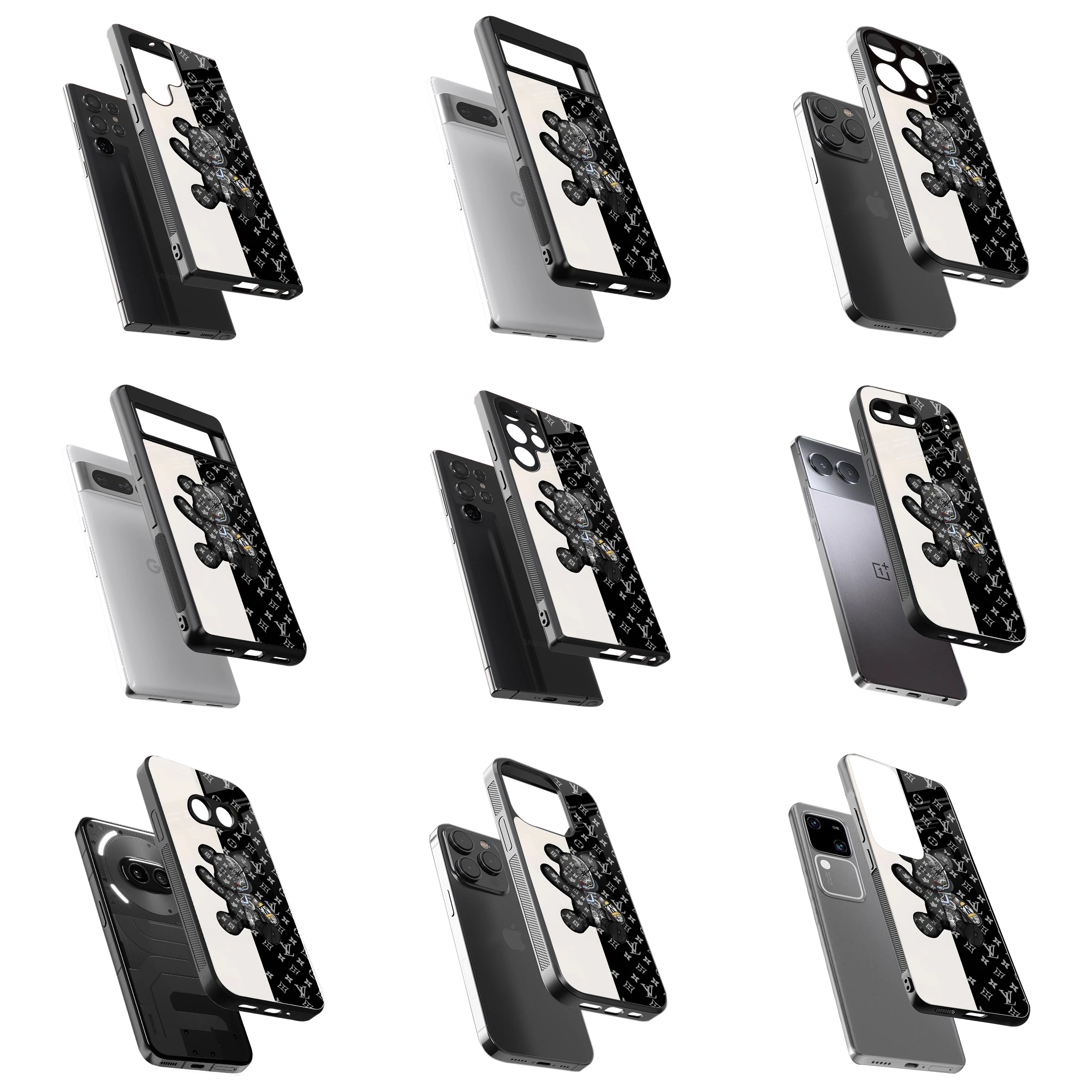 Durable Glass Back Mobile Case for iPhone, Samsung, OnePlus, Google Pixel, Redmi, Vivo, Oppo