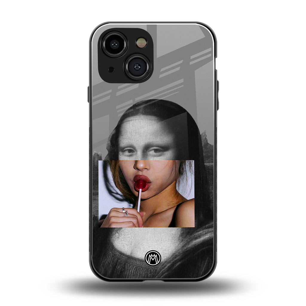 la mona lisa back phone cover | glass case for iphone 13 mini