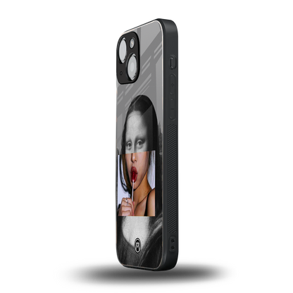 la mona lisa back phone cover | glass case for iphone 13 mini