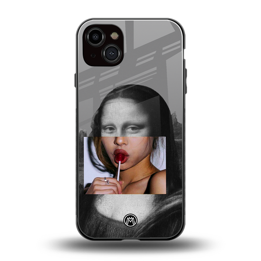 la mona lisa back phone cover | glass case for iphone 15 plus