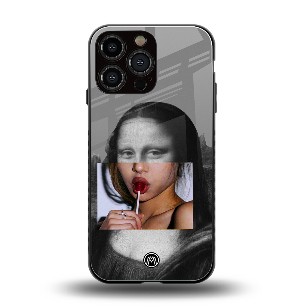 la mona lisa back phone cover | glass case for iphone 15 pro max