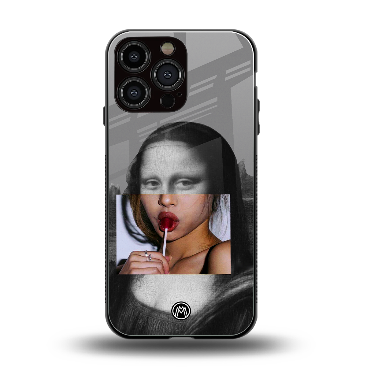 la mona lisa back phone cover | glass case for iphone 15 pro max