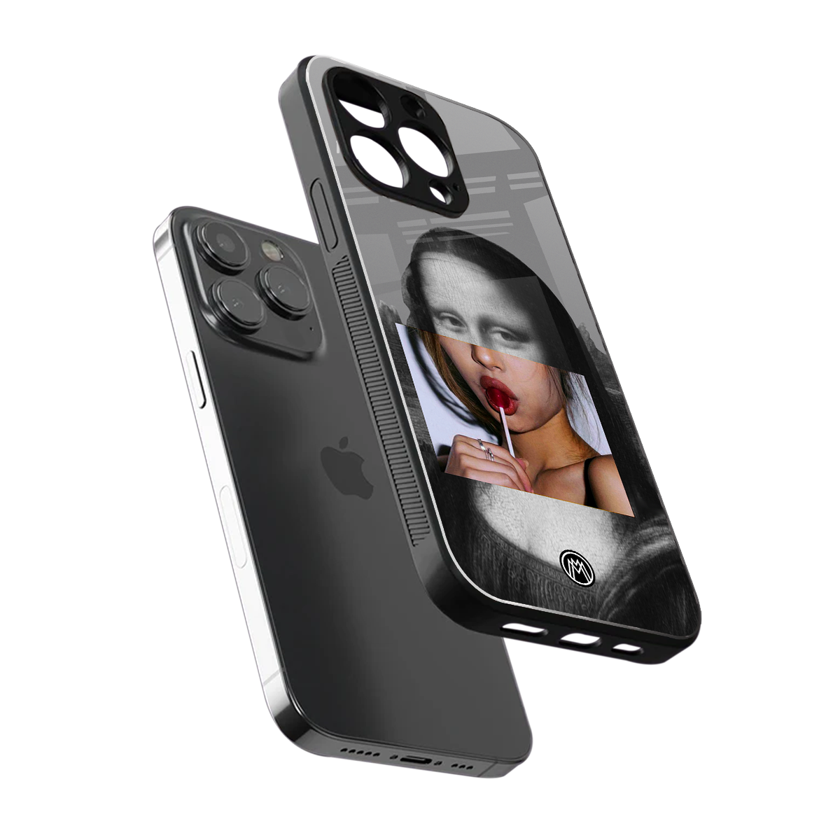 la mona lisa back phone cover | glass case for iphone 15 pro max