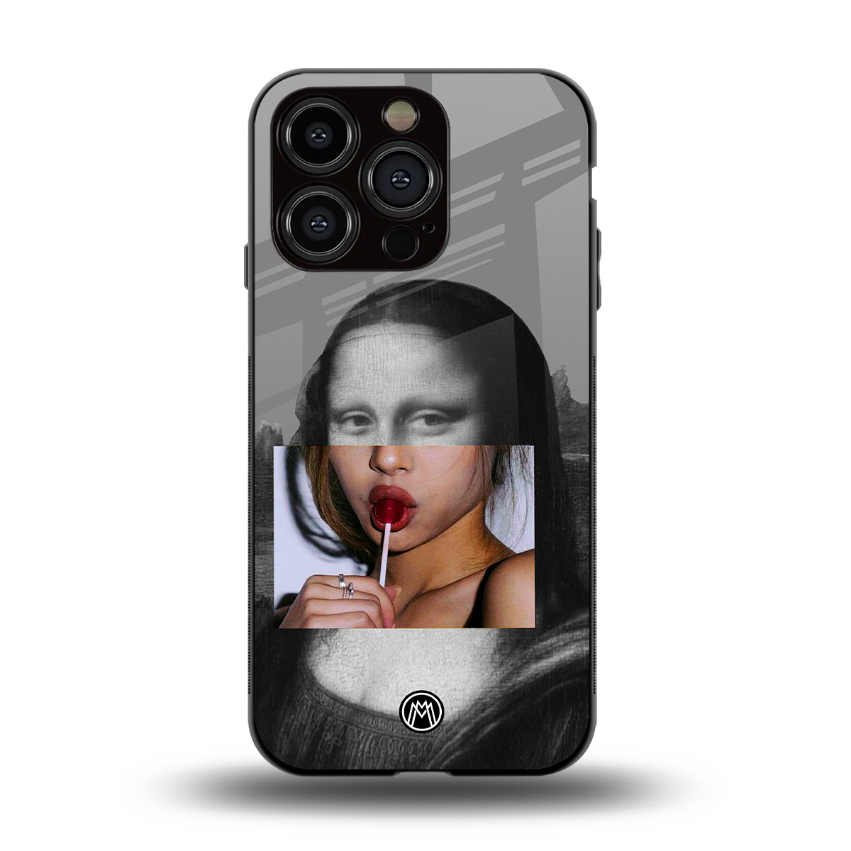 la mona lisa back phone cover | glass case for iphone 15 pro