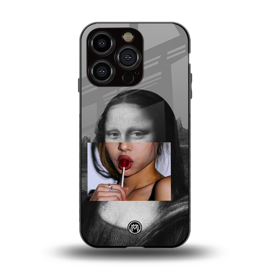 la mona lisa back phone cover | glass case for iphone 15 pro