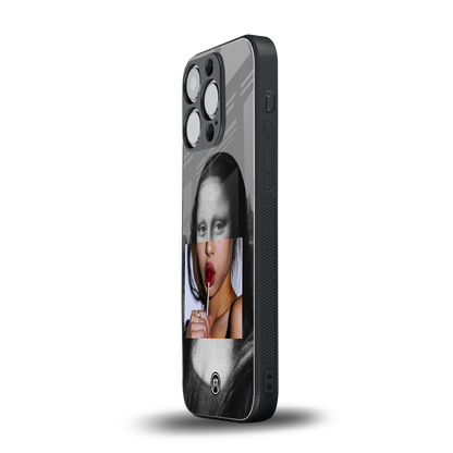 la mona lisa back phone cover | glass case for iphone 14 pro