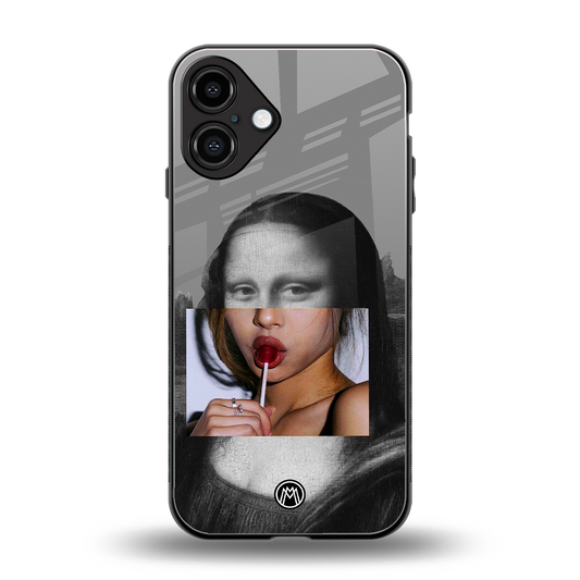 la mona lisa back phone cover | glass case for iphone 16 plus