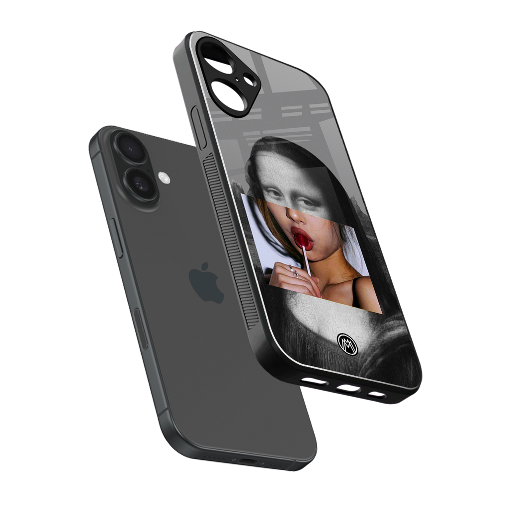 la mona lisa back phone cover | glass case for iphone 16 plus