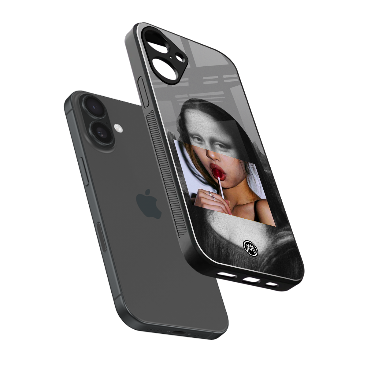 la mona lisa back phone cover | glass case for iphone 16 plus
