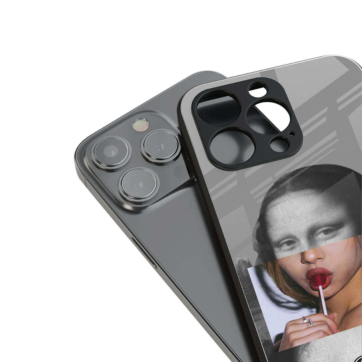 la mona lisa back phone cover | glass case for iphone 15 plus