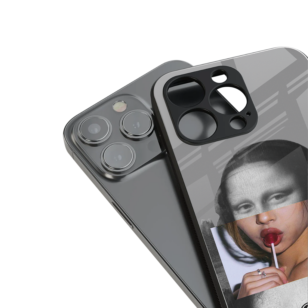 la mona lisa back phone cover | glass case for iphone 16 plus